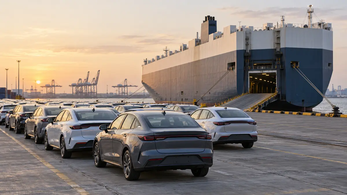 Passenger cars awaiting export